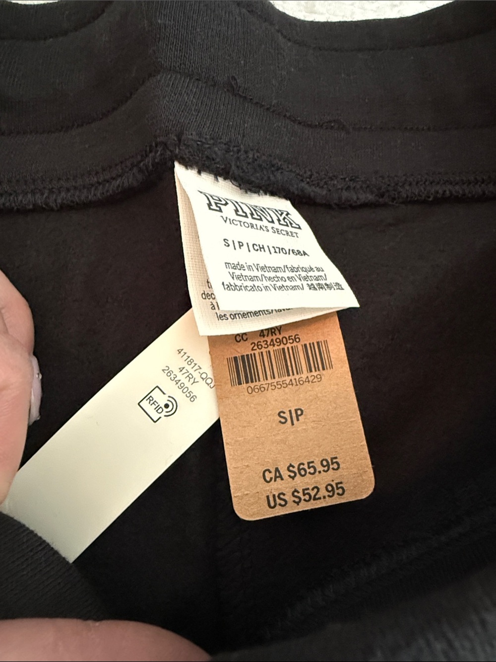 PINK by Victoria's Secret Black jogger pants- Small/P